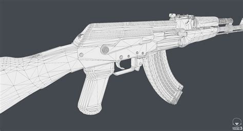 3d model ak-47 rifle