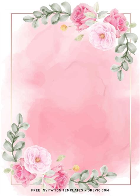 8+ Blush Pink Watercolor Wedding Invitation Templates | Pink watercolor ...