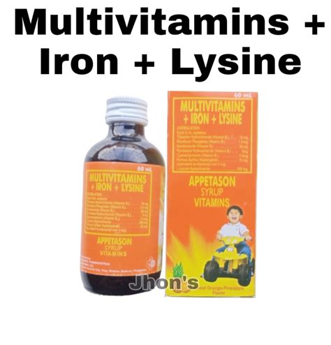 Appetason Multivitamins+ Iron + Lysine 60 ml | Lazada PH