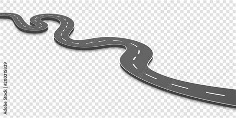 Creative vector illustration of winding curved road. Art design ...