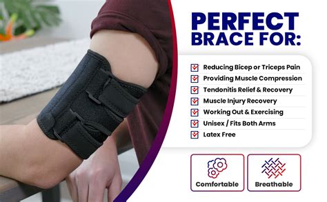 ARMSTRONG AMERICA Bicep Tendonitis Brace Compression Sleeve - Triceps ...