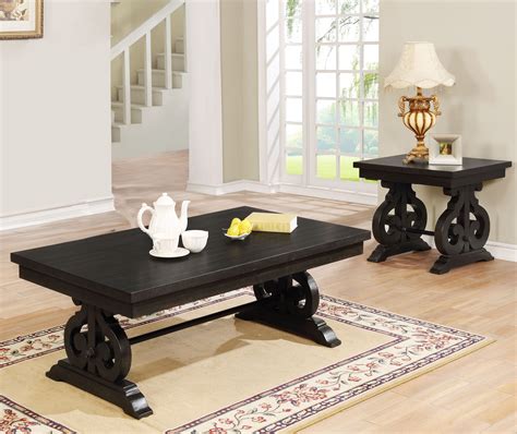 Classic Rustic Solid Wood Coffee Table set, (Coffee & End Table ...