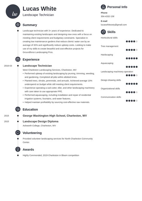 Landscape Resume Template