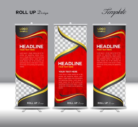 Photo of Red Roll Up Banner template - ID:52957043 - Royalty Free Image - Stocklib