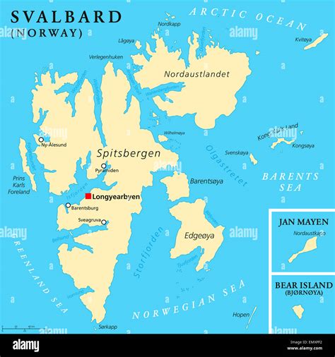 Svalbard Political Map Stock Photo: 81723014 - Alamy