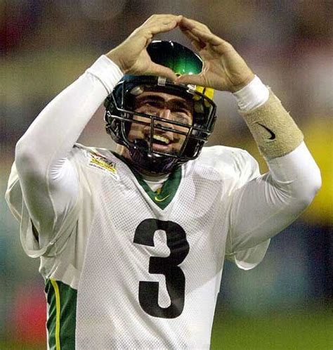 Joey Harrington celebrates after one of his four touchdown passes in the 2002 Fiesta Bowl ...