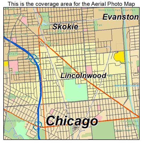 Aerial Photography Map of Lincolnwood, IL Illinois