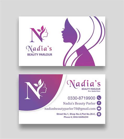 Beauty Parlour & Salon Business Card Template Free Vector Image Download