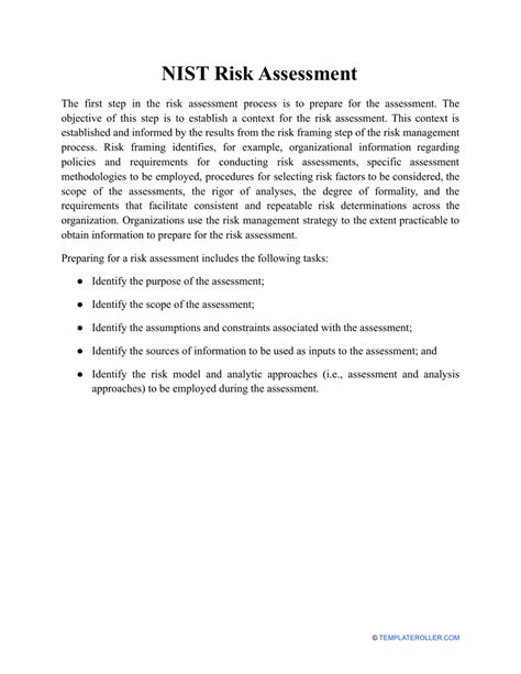 Nist Risk Assessment Template Download Printable Pdf - vrogue.co