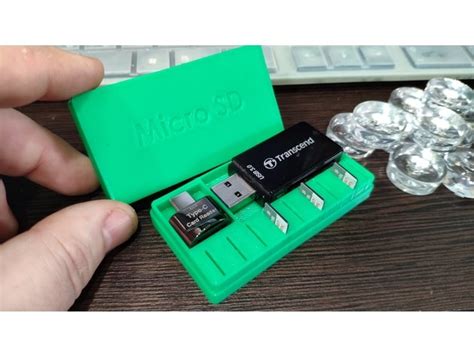 Micro SD Card Travel Box (USB Card reader / Mobile Type-C Reader | DownloadFree3D.com