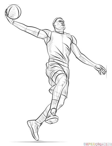 How to draw a basketball player dunking | Step by step Drawing ...