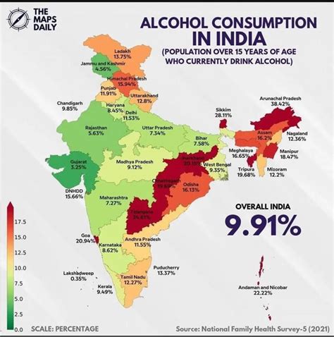 Alcohol consumption in India : r/MapPorn