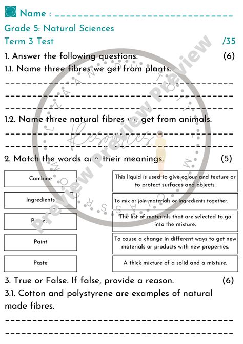 Grade 5 Term 2 Worksheets