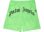 Palm Angels Logo Print Swim Shorts Green Men's - SS21 - US