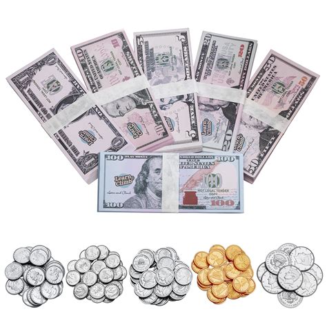 Buy 305 Piece Play Money Set for Kids – Realistic Looking Fake Bills ...