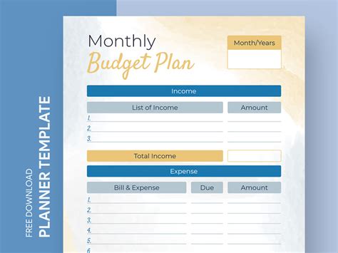 Monthly Budget Planner Free Google Docs Template by Free Google Docs Templates - gdoc.io on Dribbble