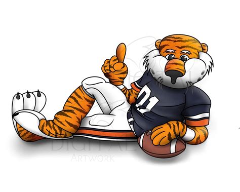 Auburn Tigers Mascot Aubie Drawing Digital Print PNG JPG - Etsy