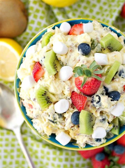 Spring Fling Fluff Fruit Salad | Dessert salads, Dessert salad recipes, Fruit salad easy