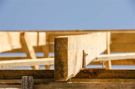 Wooden Roof Construction. Building in Progress. House Construction ...