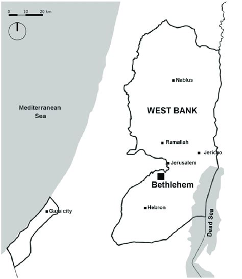 Map of Palestine with the location of Bethlehem. | Download Scientific ...