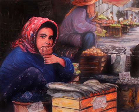 Fish Vendor Painting by Noel Pama - Pixels