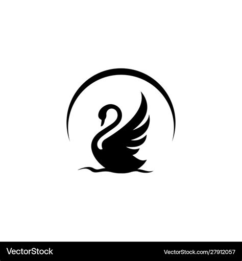 New luxury stylish spreading wings swan logo Vector Image