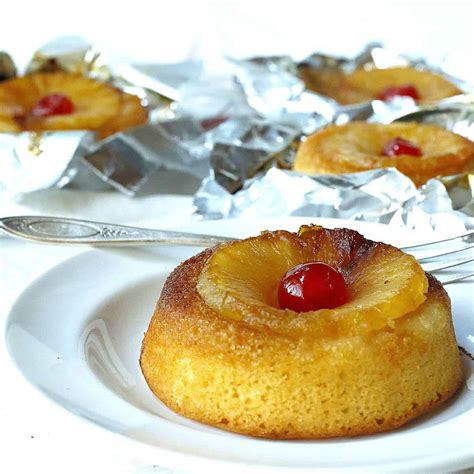 Grilled Pineapple Upside Down Cakes - One Hot Oven
