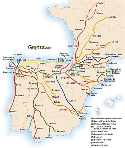 mapa general camino de santiago | Camino de santiago, Pilgrimage, Spain travel