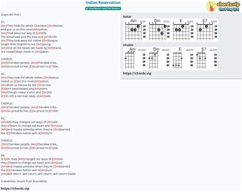 Chord: Indian Reservation - tab, song lyric, sheet, guitar, ukulele ...