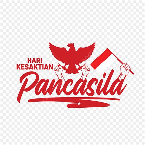 Kesaktian Pancasila Vector Hd PNG Images, Lettering Of Hari Kesaktian Pancasila With Red And ...