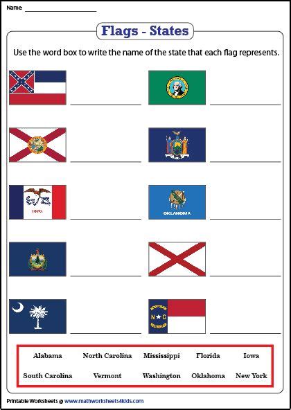 Flags and States | Social studies worksheets, Printable worksheets, Worksheets