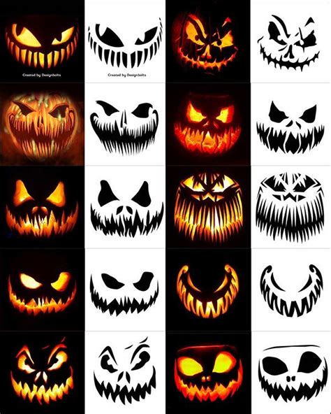 850+ Free Printable Halloween Pumpkin Carving Stencils, Patterns, Designs, Faces & Ideas