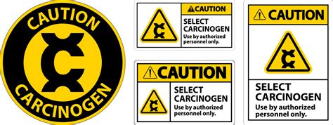 Caution Select Carcinogen Label On White Background 21336061 Vector Art ...