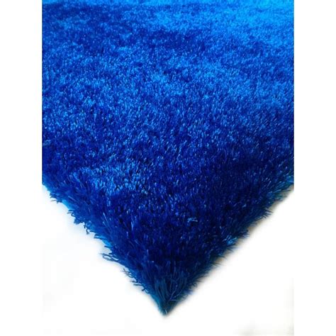 Latitude Run Heineman Solid Shag Hand-Tufted Royal Blue Area Rug | Wayfair