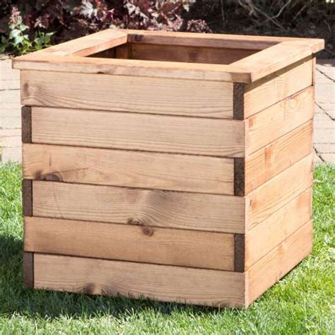 Large Square Wooden Planter - Wooden Planters - Busy Bee Garden Centre