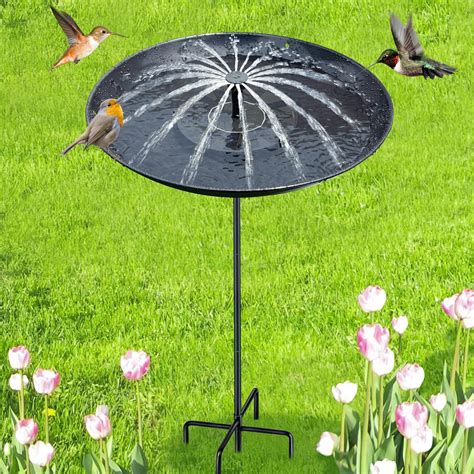 Amazon.com: Solar Bird Bath Fountain, 15.5 Inch Deck Mount Metal Bird ...