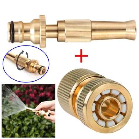 Kcysta Solid Brass Hose Nozzle, Adjustable Water Hose Nozzle with Hose Connectors - Walmart.com