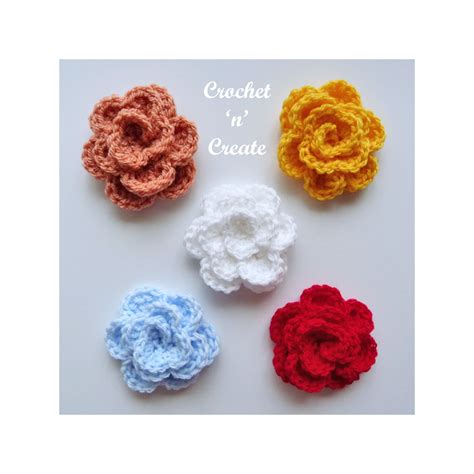 Crochet Rose Applique Crochet Pattern DOWNLOAD CNC331 - Etsy