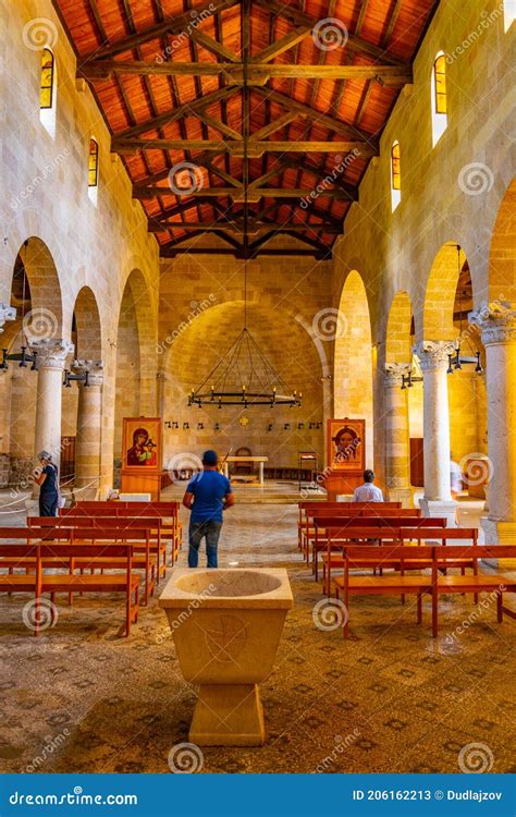 TABGHA, ISRAEL, SEPTEMBER 15, 2018: Interior of the Church of the ...