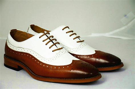 Handmade Men Spectator Shoes, Men Two Tone Shoes, Men Wingtip Brogue ...