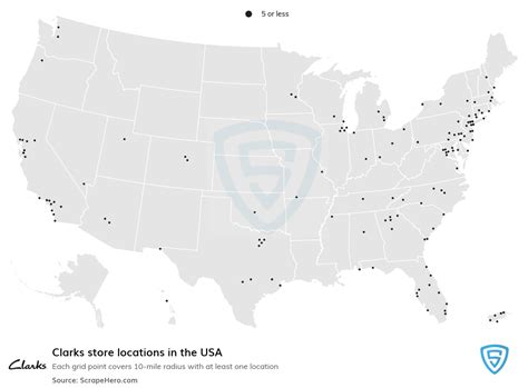 Number of Clarks locations in the USA in 2024 | ScrapeHero