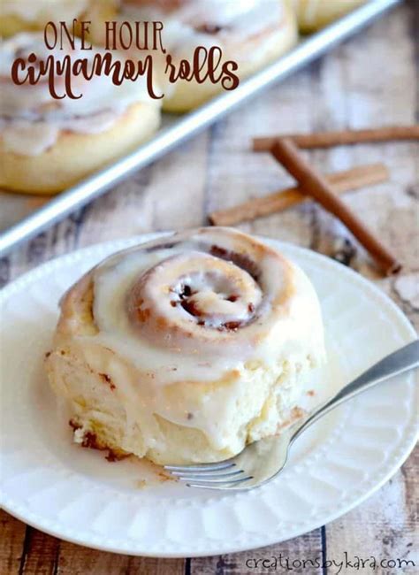 Quick Cinnamon Rolls / Cream Cheese Frosting- Creations by Kara