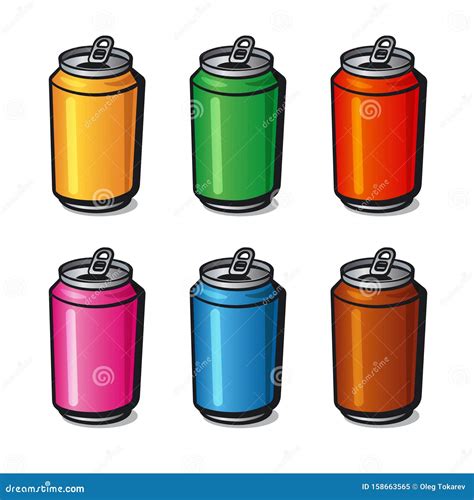 Beverage cans stock vector. Illustration of metallic - 158663565