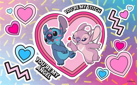 2023 Valentine’s Day Stitch and Angel Wallpaper – Desktop/iPad | Disney Parks Blog