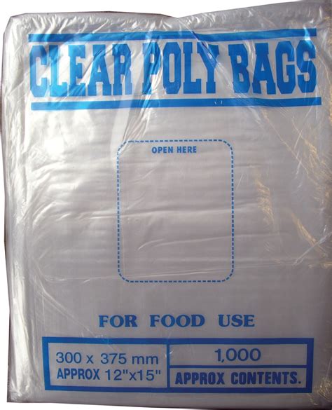 Norwich Wholesale - Pack of 1000 clear poly bags for food use