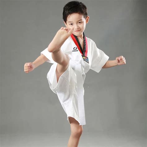 Taekwondo summer dobok adult kids taekwondo uniform white suit for taekwondo training free ...