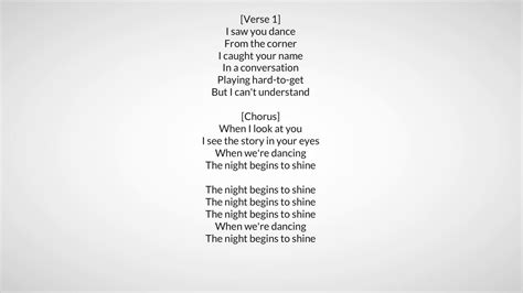 Night Begins To Shine Lyrics - LyricsWalls