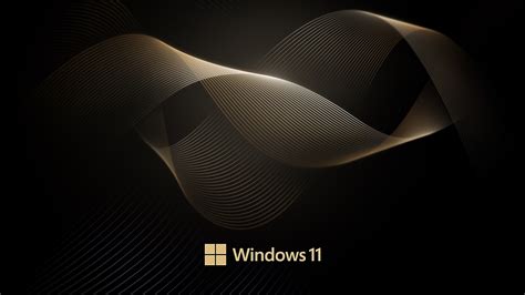 Windows 11 Dark Gold Wallpaper