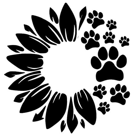 Sunflower Paw Print Vinyl Decal for Car Windows, Laptops, Phone, Tumblers, etc. in 2021 | Cricut ...