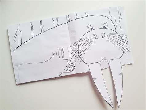 Winter Animals Diy Pop-up Book Printable Template, Fun Papercraft ...